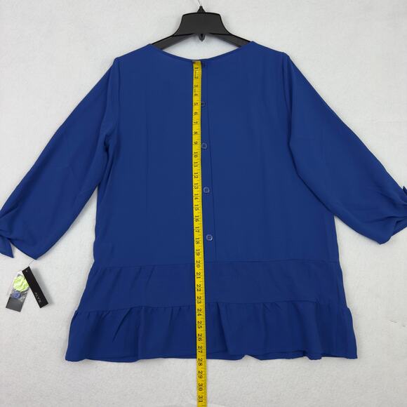 ALYX Women’s Blue Ruffle Hem Blouse Size Large NWT - Picture 5 of 11